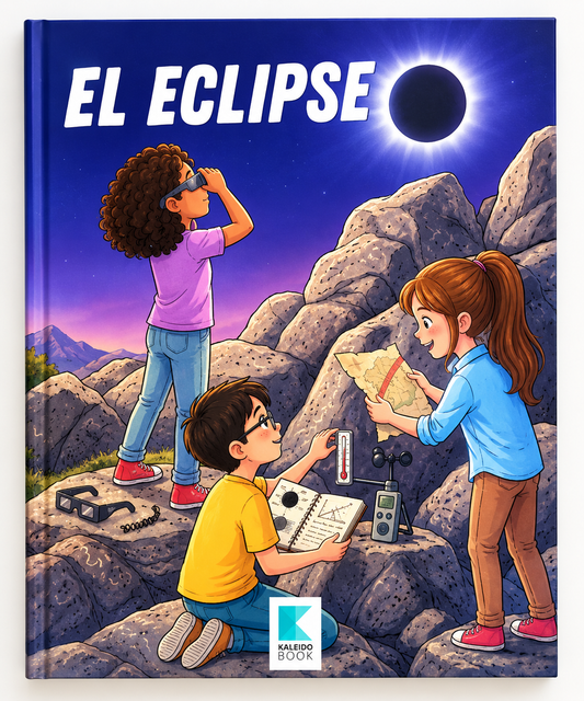 Portada del libro El Eclipse — Aventura Científica KaleidoBook